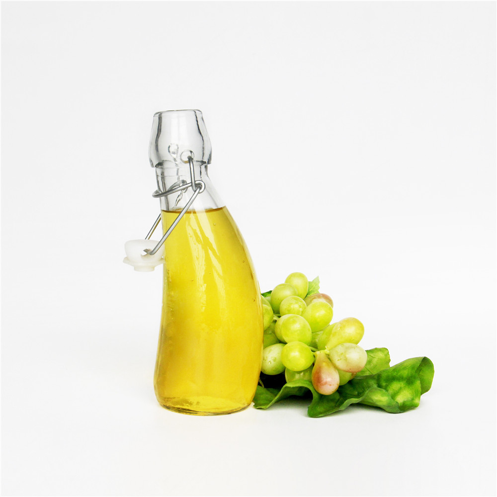 300ml swing lids glass bottle slant irregular round glass bottle private mold