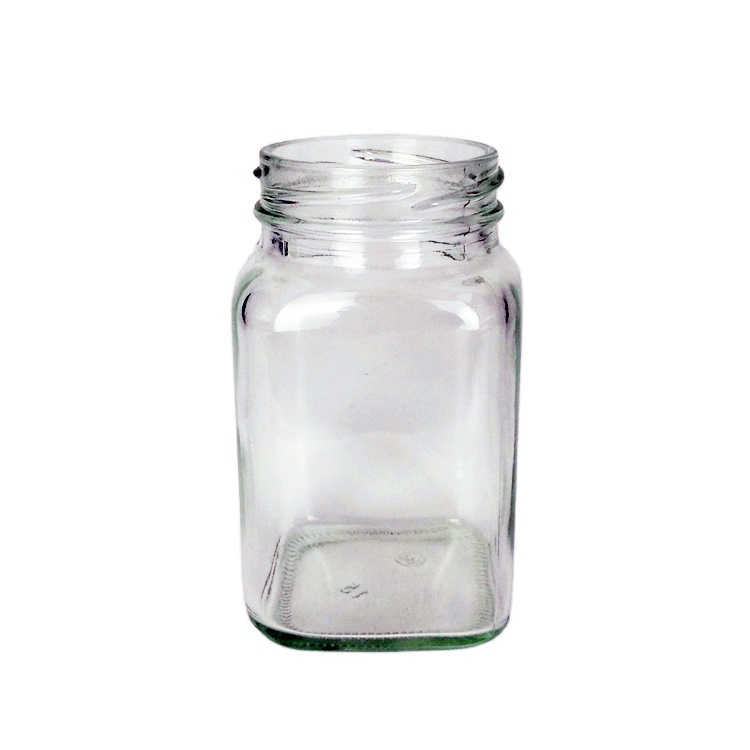 300ml wide mouth square glass jar for honey jam food storage wholesale