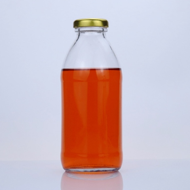 300ml500ml classic clear cheap juice coconut water milk glass bottle with lid