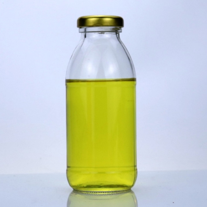 300ml500ml classic clear cheap juice coconut water milk glass bottle with lid