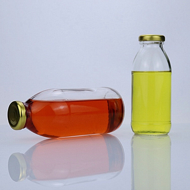 300ml500ml classic clear cheap juice coconut water milk glass bottle with lid