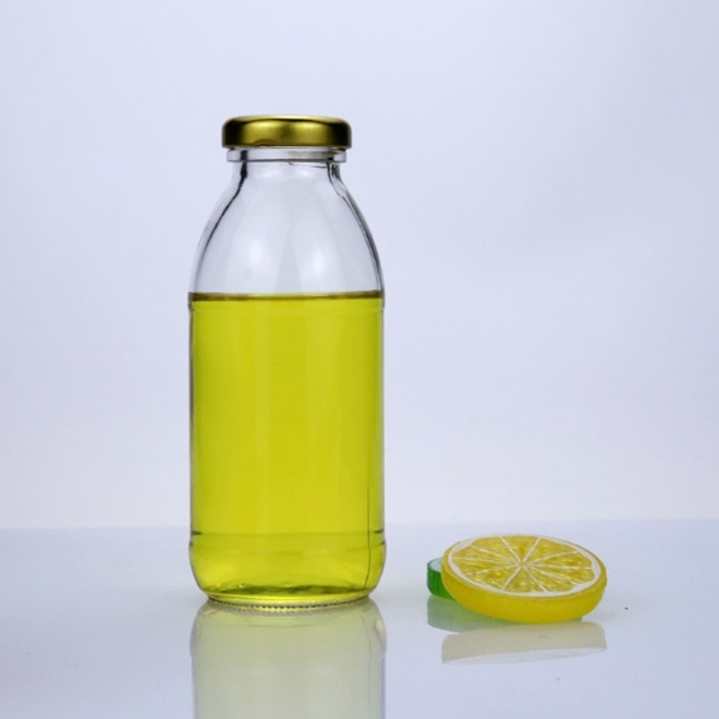 300ml500ml classic clear cheap juice coconut water milk glass bottle with lid