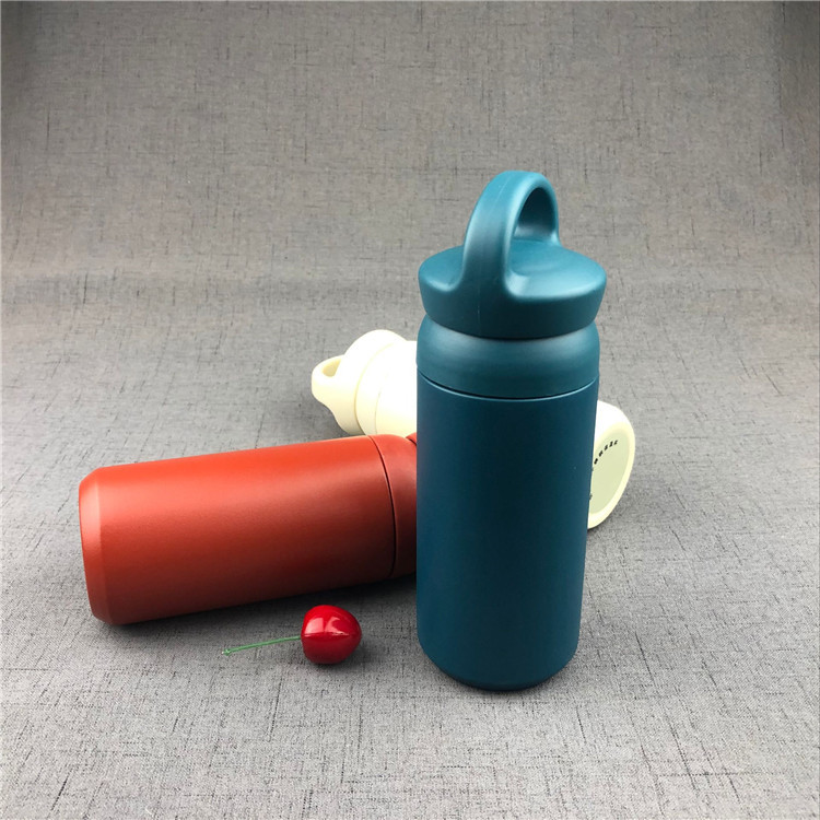 304 Stainless Steel Bottle Double Wall Vacuum Insulated 12OZ 350ml Sports Water Bottle and Flask with Handle Lid