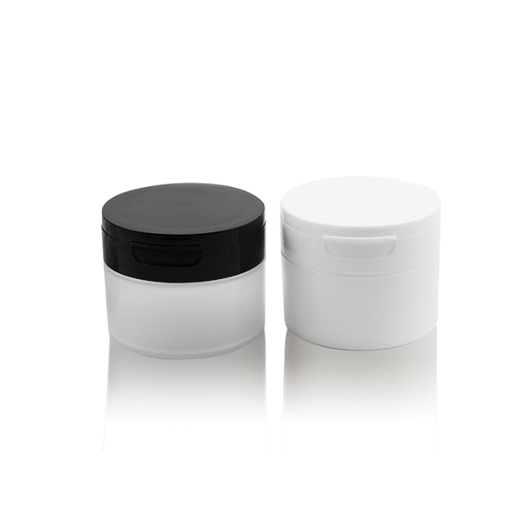 30G 50G 100G Cosmetic Flip Top Cap PP White Cosmetic Cream Jar