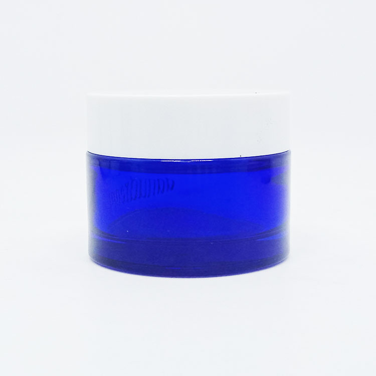 30G 50G 100G Plastic White glass Jar 100ml Cosmetic Container with aluminum rose gold for Cream Packaging