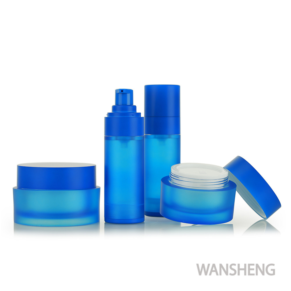 30G Acrylic Jar Face Cream Blue Plastic Cosmetic Jar WO-J