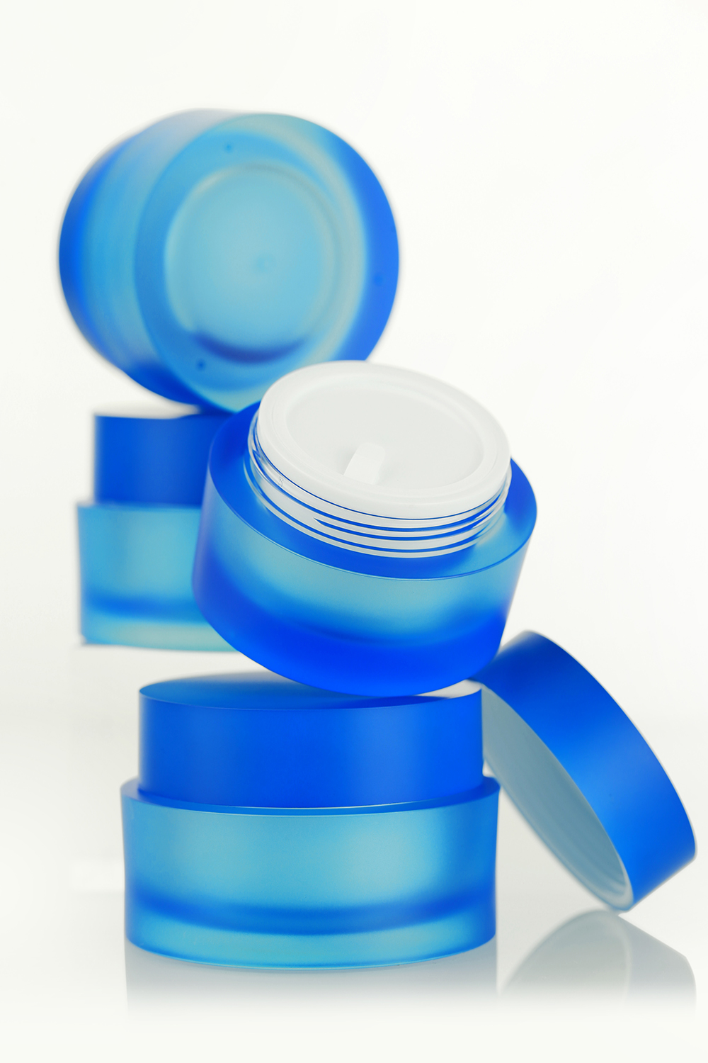 30G Acrylic Jar Face Cream Blue Plastic Cosmetic Jar WO-J
