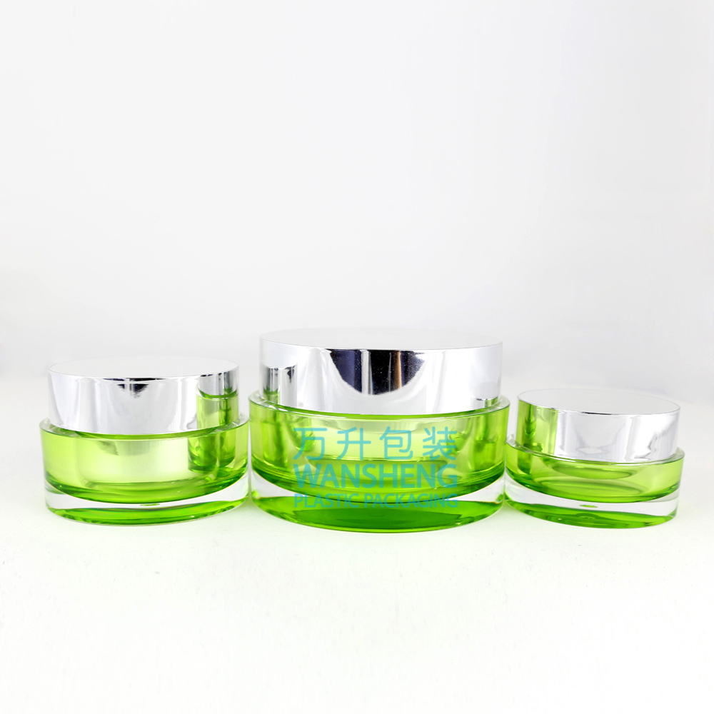 30G Acrylic Jar Face Cream Blue Plastic Cosmetic Jar WO-J