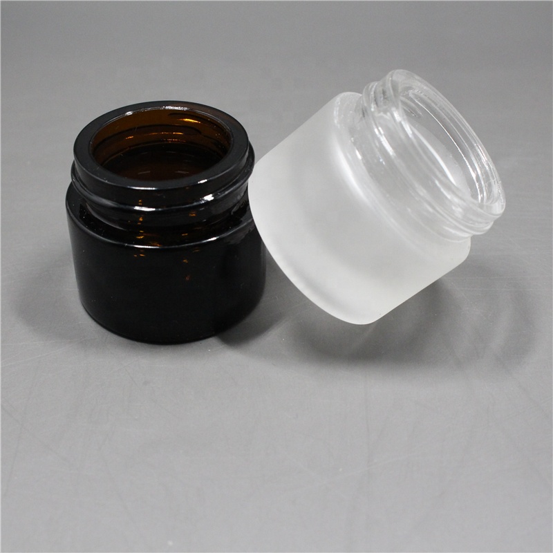 30G High Quality Frosted Glass Cosmetics Packaging Jar With Silver Lid With 3D printing logo