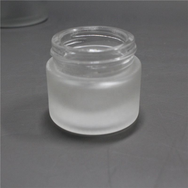 30G High Quality Frosted Glass Cosmetics Packaging Jar With Silver Lid With 3D printing logo