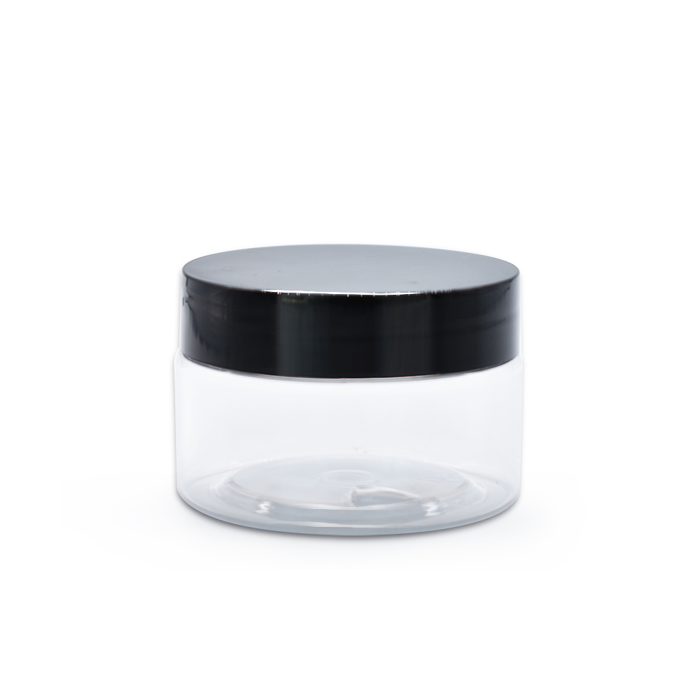 30G clear pet plastic cream jar with black cap for cosmetic jar