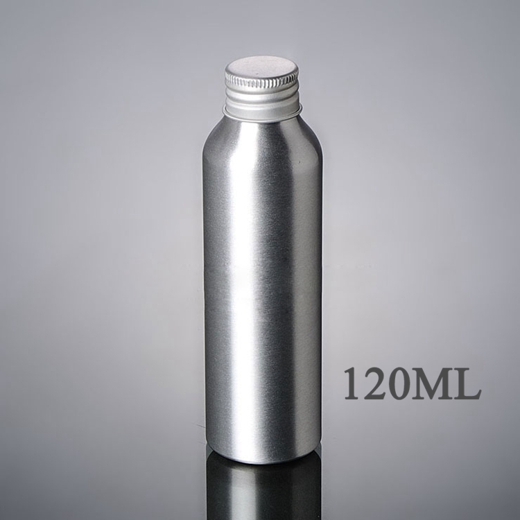 30ML 50ML 100ML 120ML 250ml round cosmetic packaging silver aluminum bottle