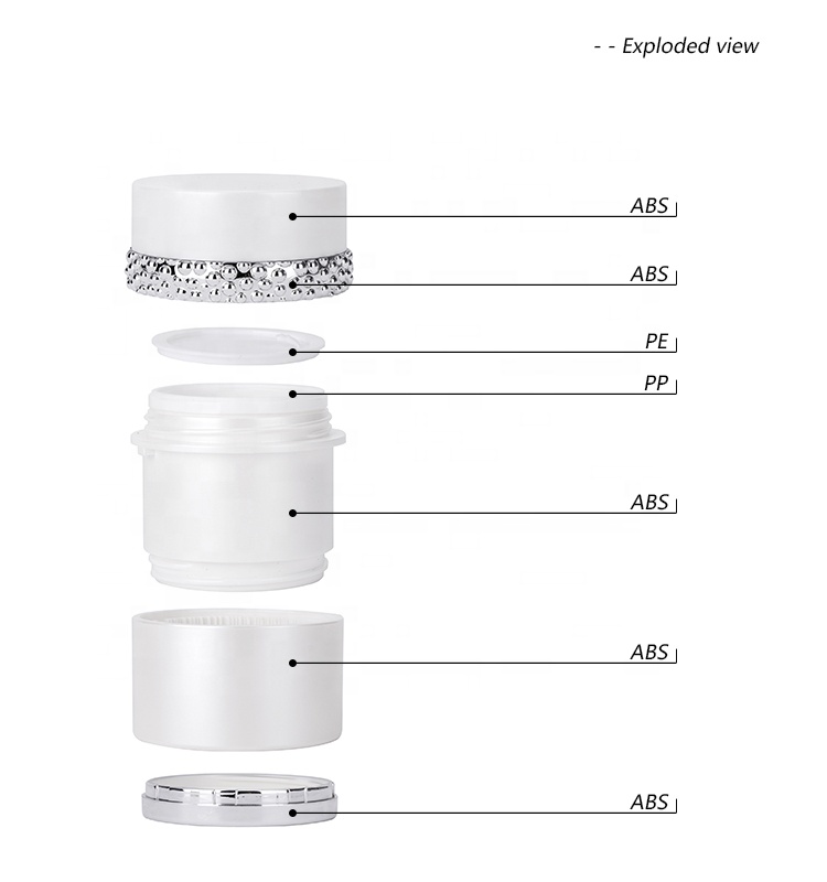 30ML 50ML 100ML Cylinder ABS Plastic Cosmetic Jars Luxury
