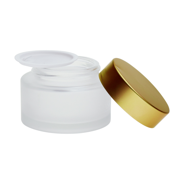 30ML 50ML 100ML cosmetic jars frosted glass jar with gold lid