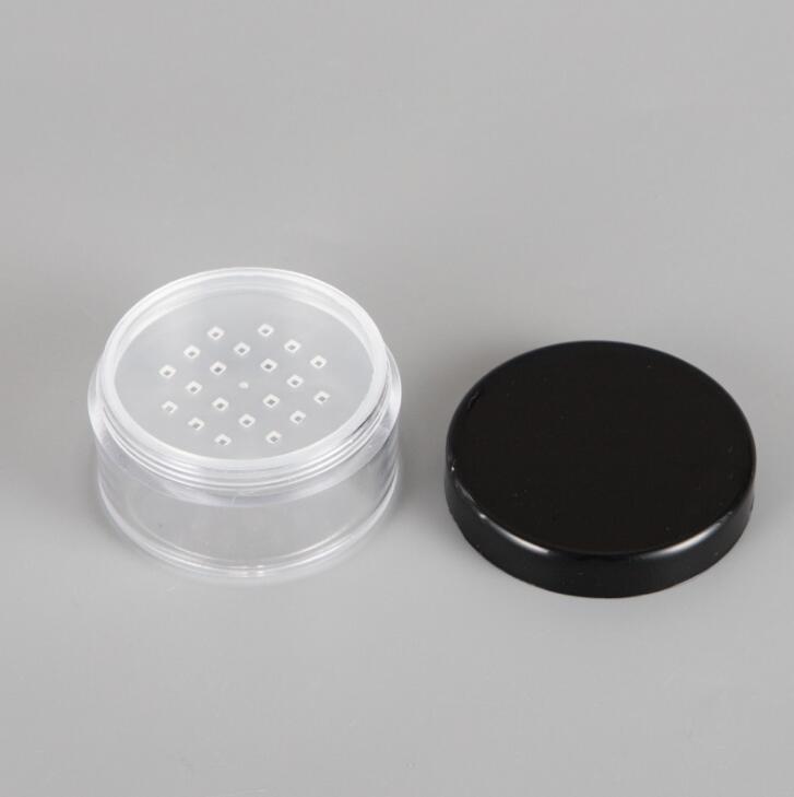 30ML 50ML AS Clear 30g Loose Powder Jar with Sifter 50g Powder Container with Black Lids