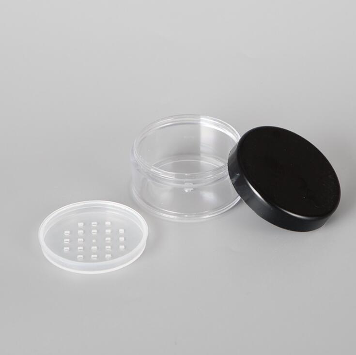 30ML 50ML AS Clear 30g Loose Powder Jar with Sifter 50g Powder Container with Black Lids