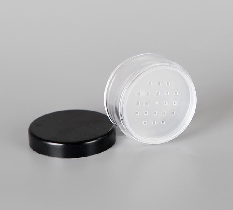 30ML 50ML AS Clear 30g Loose Powder Jar with Sifter 50g Powder Container with Black Lids