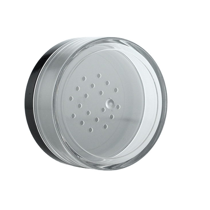 30ML 50ML AS Clear 30g Loose Powder Jar with Sifter 50g Powder Container with Black Lids