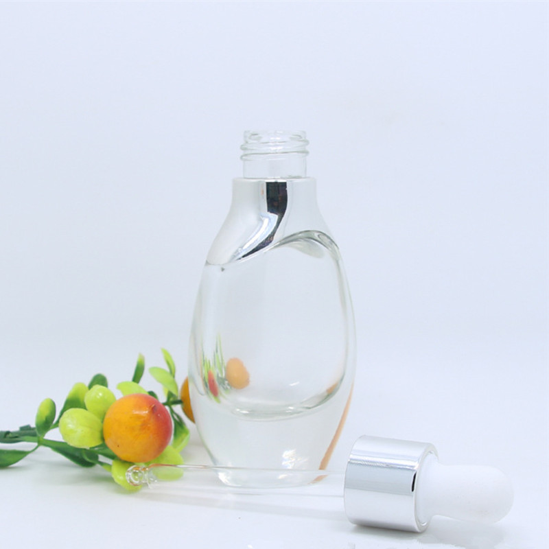 30ML High-End Thickness Glass Dropper For Cosmetic Essential Oil Bottle Glass Clear Essential Oil Bottle With Dropper