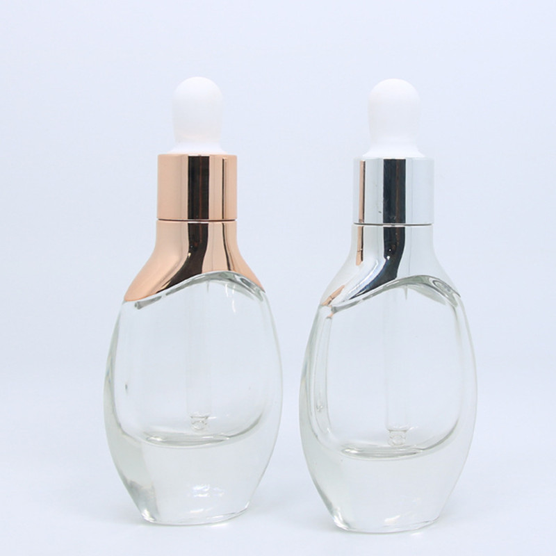 30ML High-End Thickness Glass Dropper For Cosmetic Essential Oil Bottle Glass Clear Essential Oil Bottle With Dropper