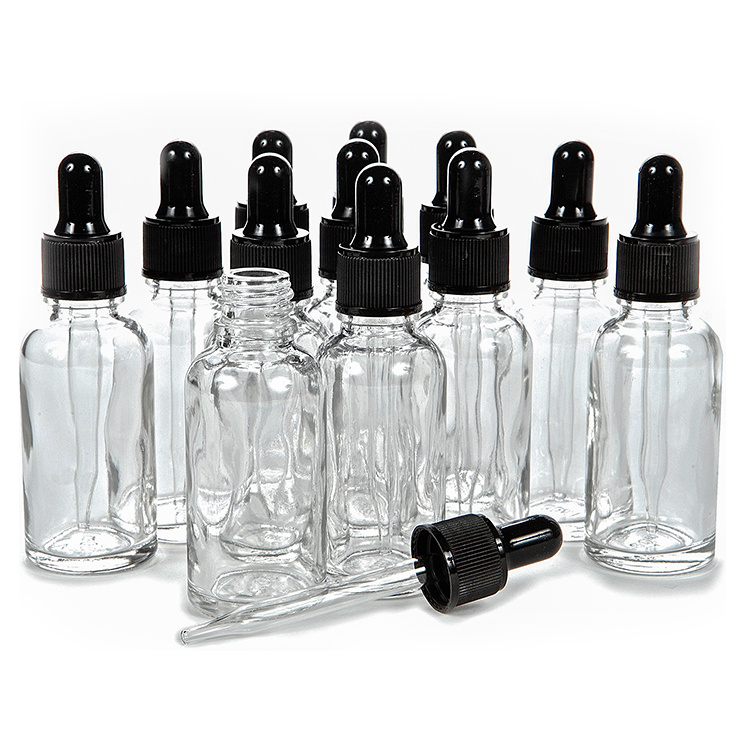 30Ml 50 Ml 2Oz 4Oz Glass Essential Oil Clear Dropper Bottles