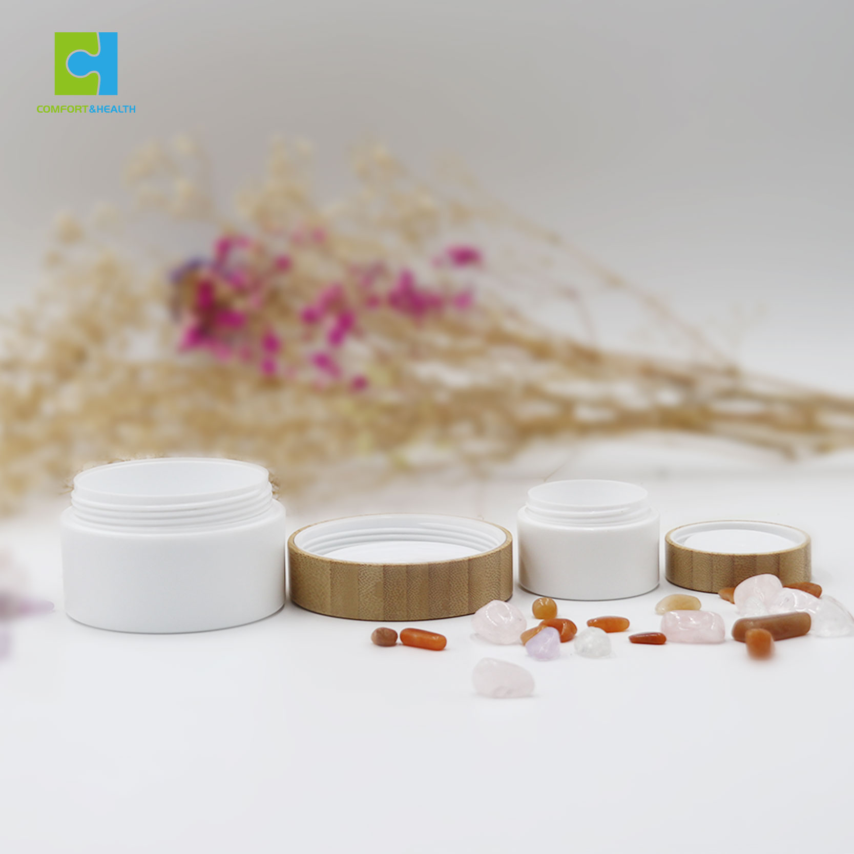 30Ml 50Ml 60Ml 80Ml 100Ml 120Ml 150Ml 250Ml 500Ml Bamboo Natural Crysal Gemstones Lotion Pump Spray Bottle