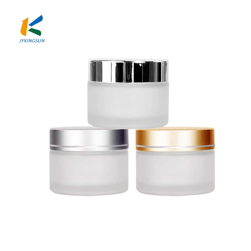 30Ml Cosmetic Clear Glass Empty Cream Jar With Silver Cap