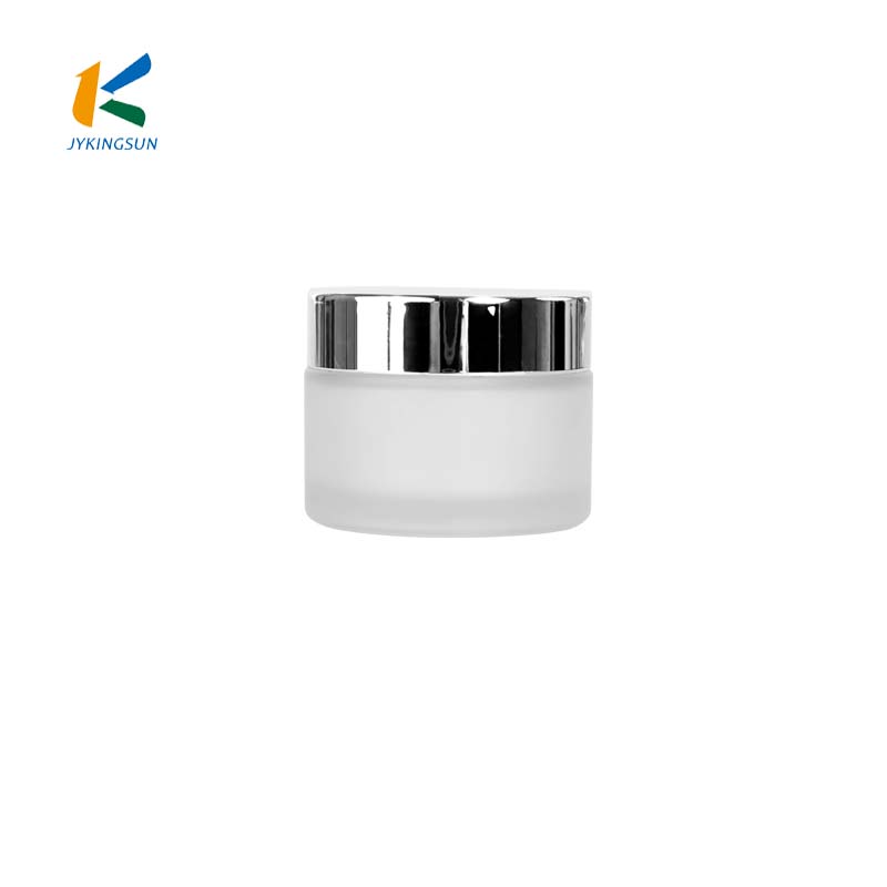 30Ml Cosmetic Clear Glass Empty Cream Jar With Silver Cap