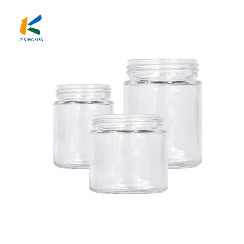 30Ml Cosmetic Clear Glass Empty Cream Jar With Silver Cap