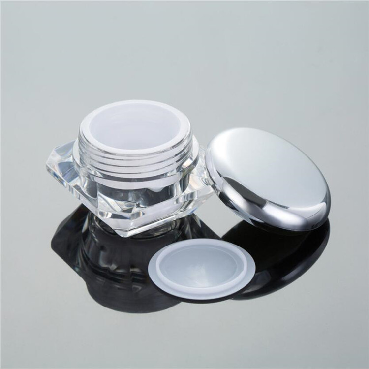 30g 15g 5g diamonds shape crystals acrylic double wall plastic container jar