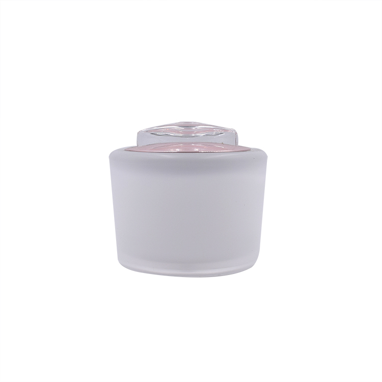 30g 1oz 50g hot sale empty beauty products white round cosmetic packaging acrylic waist plastic jar with special pink lid