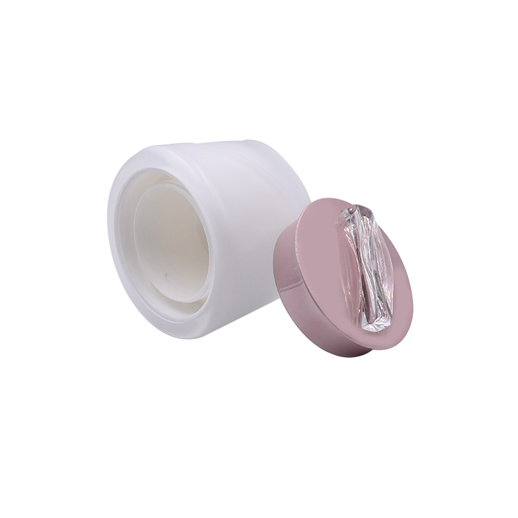 30g 1oz 50g hot sale empty beauty products white round cosmetic packaging acrylic waist plastic jar with special pink lid