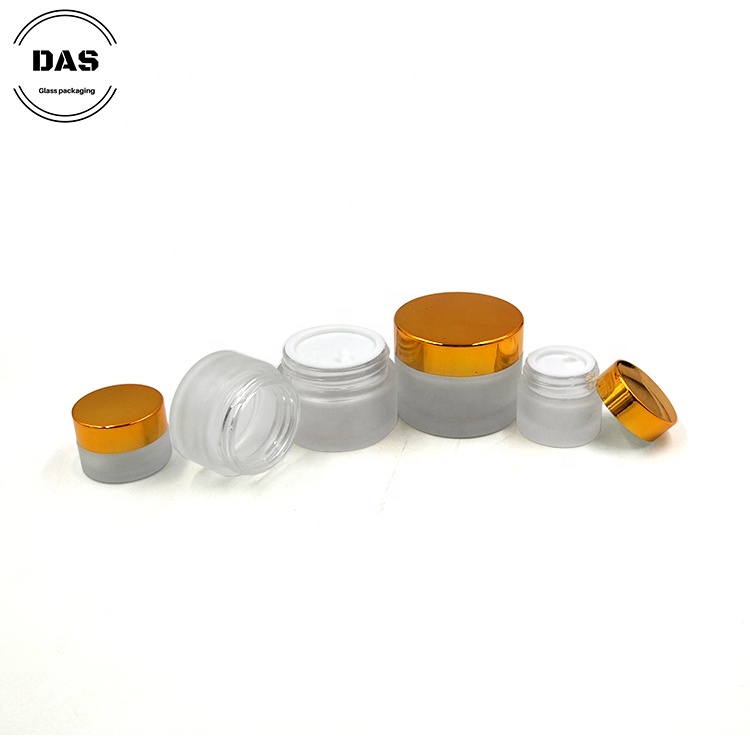 30g 2oz 4oz Empty Amber Clear Eye Facial Lotion Cream Glass Cosmetics Packaging Containers and Jar with Lid