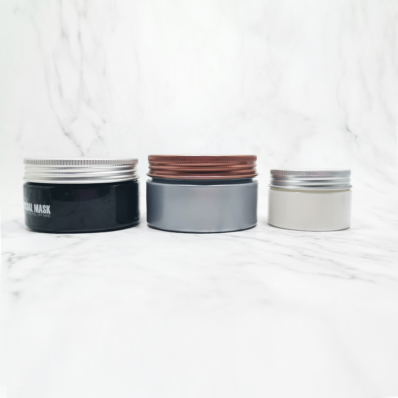 30g 3 oz frosted plastic light silver cap cosmetic cream jar with lids