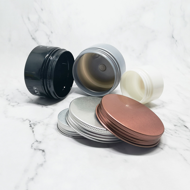 30g 3 oz frosted plastic light silver cap cosmetic cream jar with lids