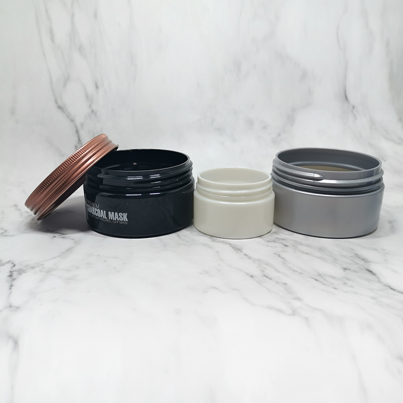 30g 3 oz frosted plastic light silver cap cosmetic cream jar with lids