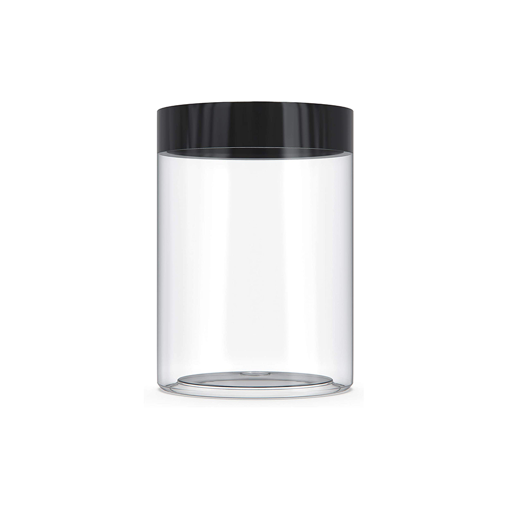 30g 40g 50g 60g 80g 120g 150g Clear PET Plastic Wide Mouth Container Cream Jar with Black Screw Lid