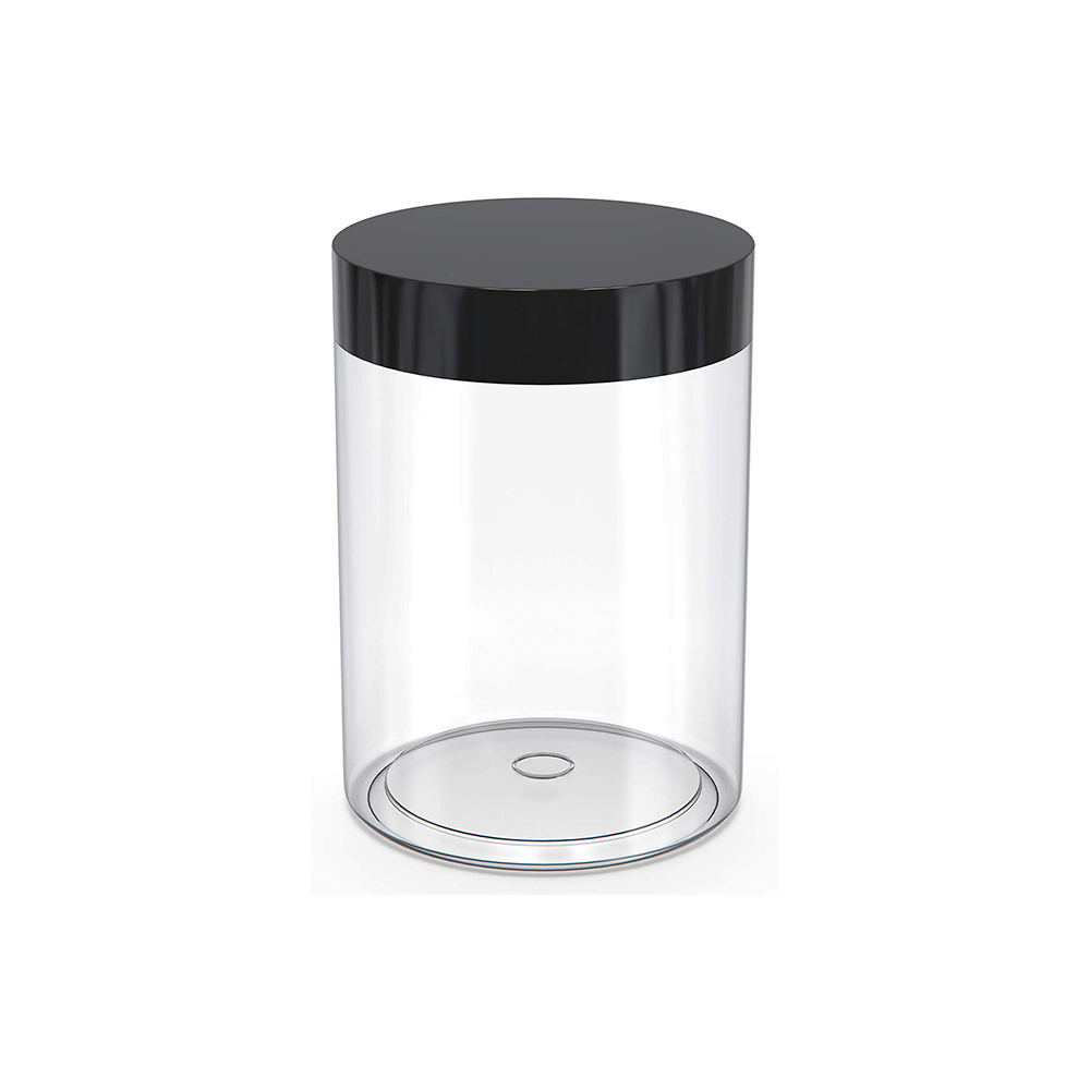 30g 40g 50g 60g 80g 120g 150g Clear PET Plastic Wide Mouth Container Cream Jar with Black Screw Lid