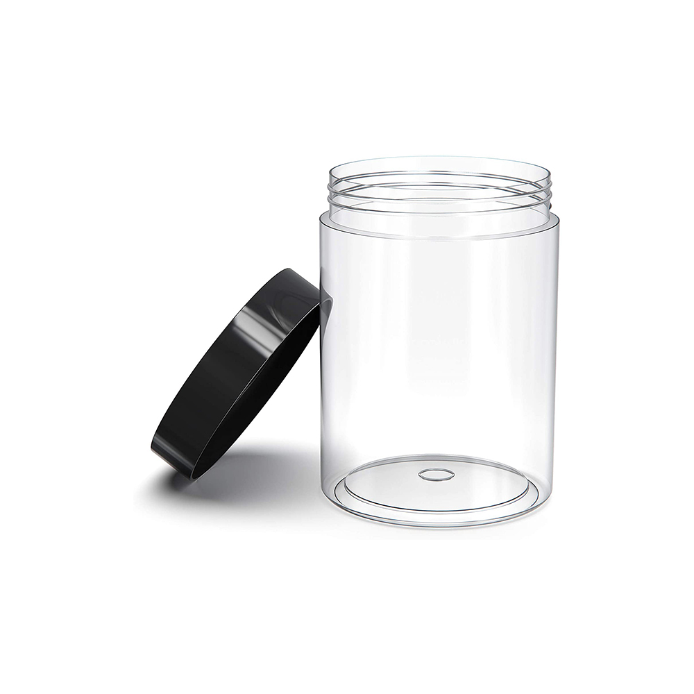 30g 40g 50g 60g 80g 120g 150g Clear PET Plastic Wide Mouth Container Cream Jar with Black Screw Lid