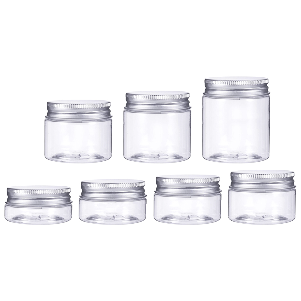 30g 40g 50g 60g 80g 120g 150g Empty Clear Wide Mouth Skin Care Cream Plastic Container with Aluminum Screw Cap
