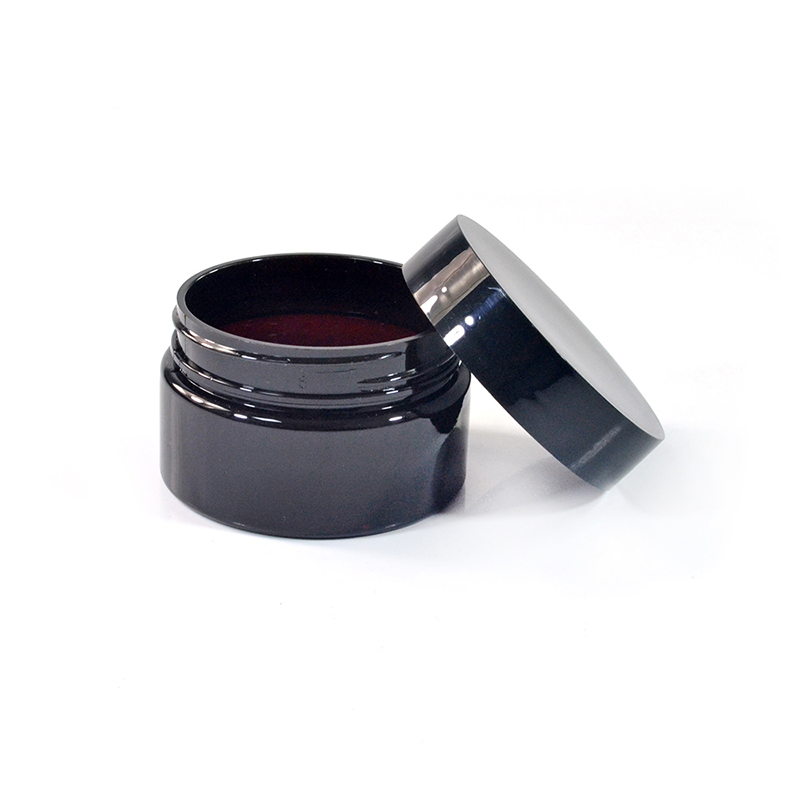 30g 40g 50g 60g 80g Amber Single Wall PET Plastic Jars with Smooth Lined black screw Lid