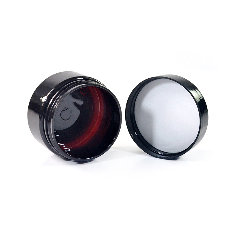 30g 40g 50g 60g 80g Amber Single Wall PET Plastic Jars with Smooth Lined black screw Lid