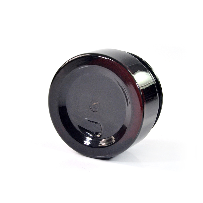 30g 40g 50g 60g 80g Amber Single Wall PET Plastic Jars with Smooth Lined black screw Lid