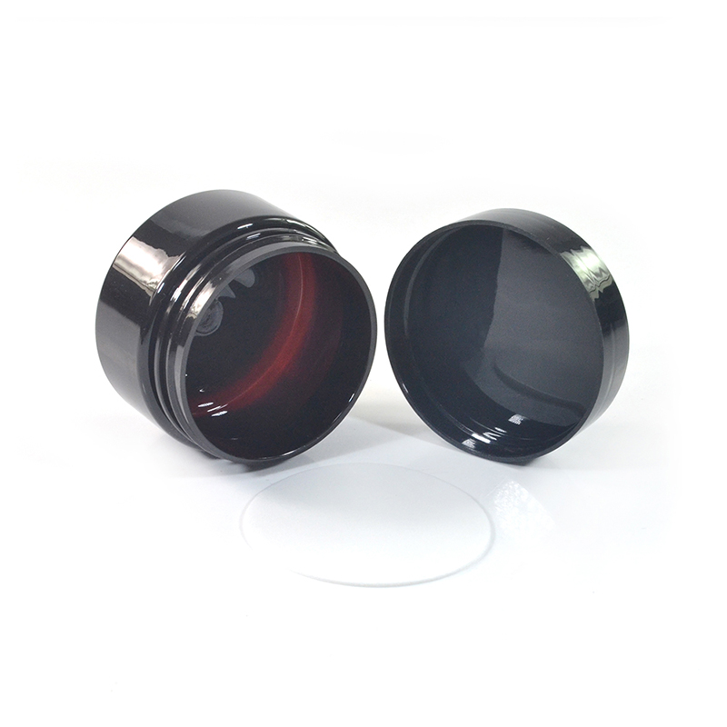 30g 40g 50g 60g 80g Amber Single Wall PET Plastic Jars with Smooth Lined black screw Lid