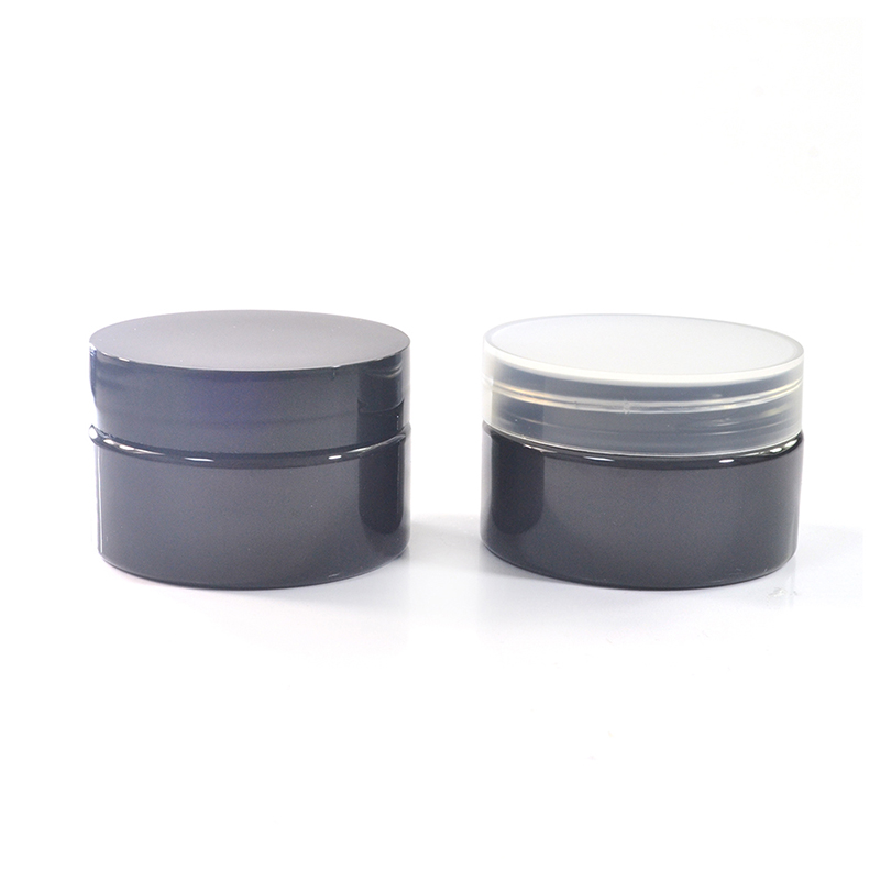 30g 40g 50g 60g 80g Amber Single Wall PET Plastic Jars with Smooth Lined black screw Lid