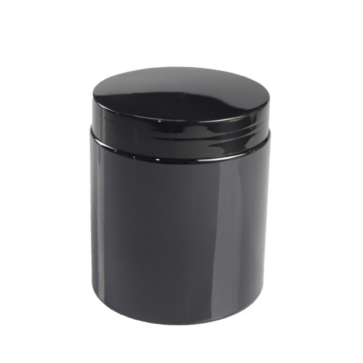 30g-500g Custom Clear Frosted Black Pink PET Jar Food Storage Container with Gold Silver Straight Sided Lids and Sealer
