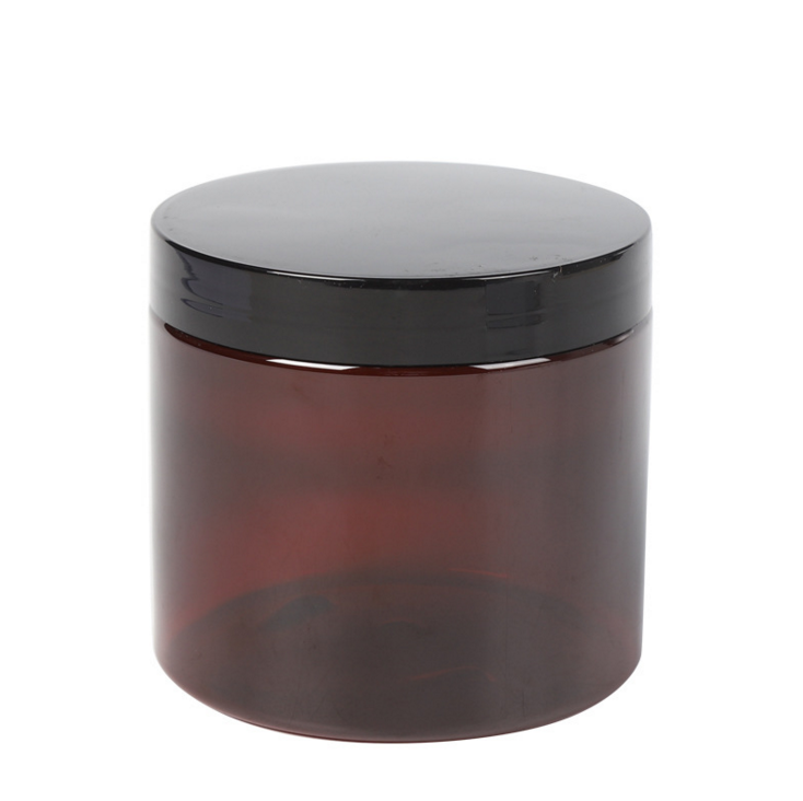 30g-500g Custom Clear Frosted Black Pink PET Jar Food Storage Container with Gold Silver Straight Sided Lids and Sealer