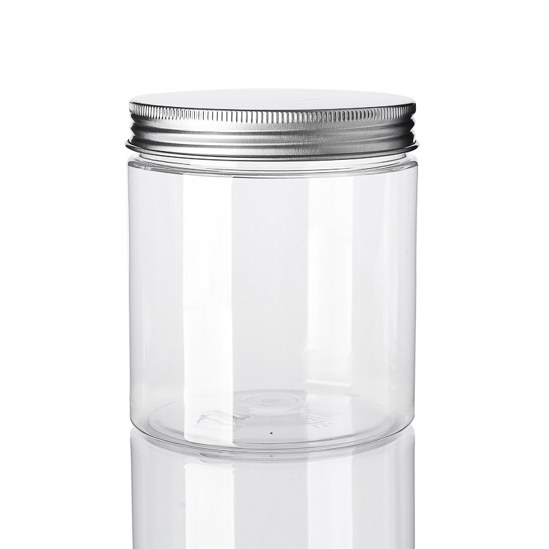 30g 50g 100g 150g 200g 250g 300g 500g Clear Bottom Aluminum Metal Cap Amber Empty Cream Jar Plastic Cosmetic cream Jar