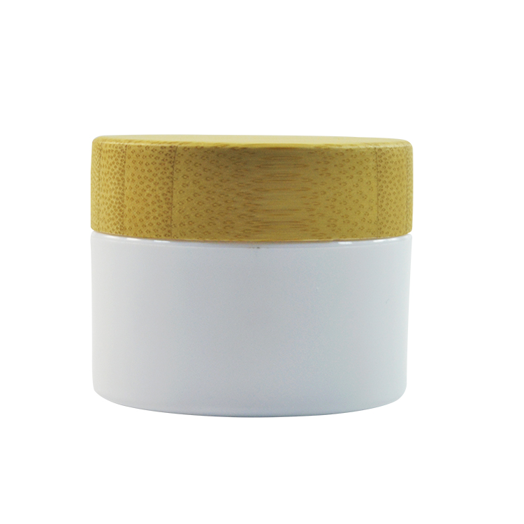 30g 50g 100g 150g 200g 250g PET PP frosted clear white bamboo cosmetic packaging jar with bamboo lid