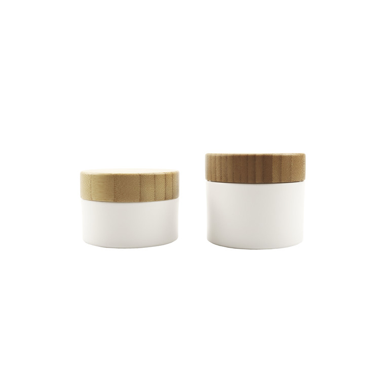 30g 50g 100g 150g 200g 250g PET PP frosted clear white bamboo cosmetic packaging jar with bamboo